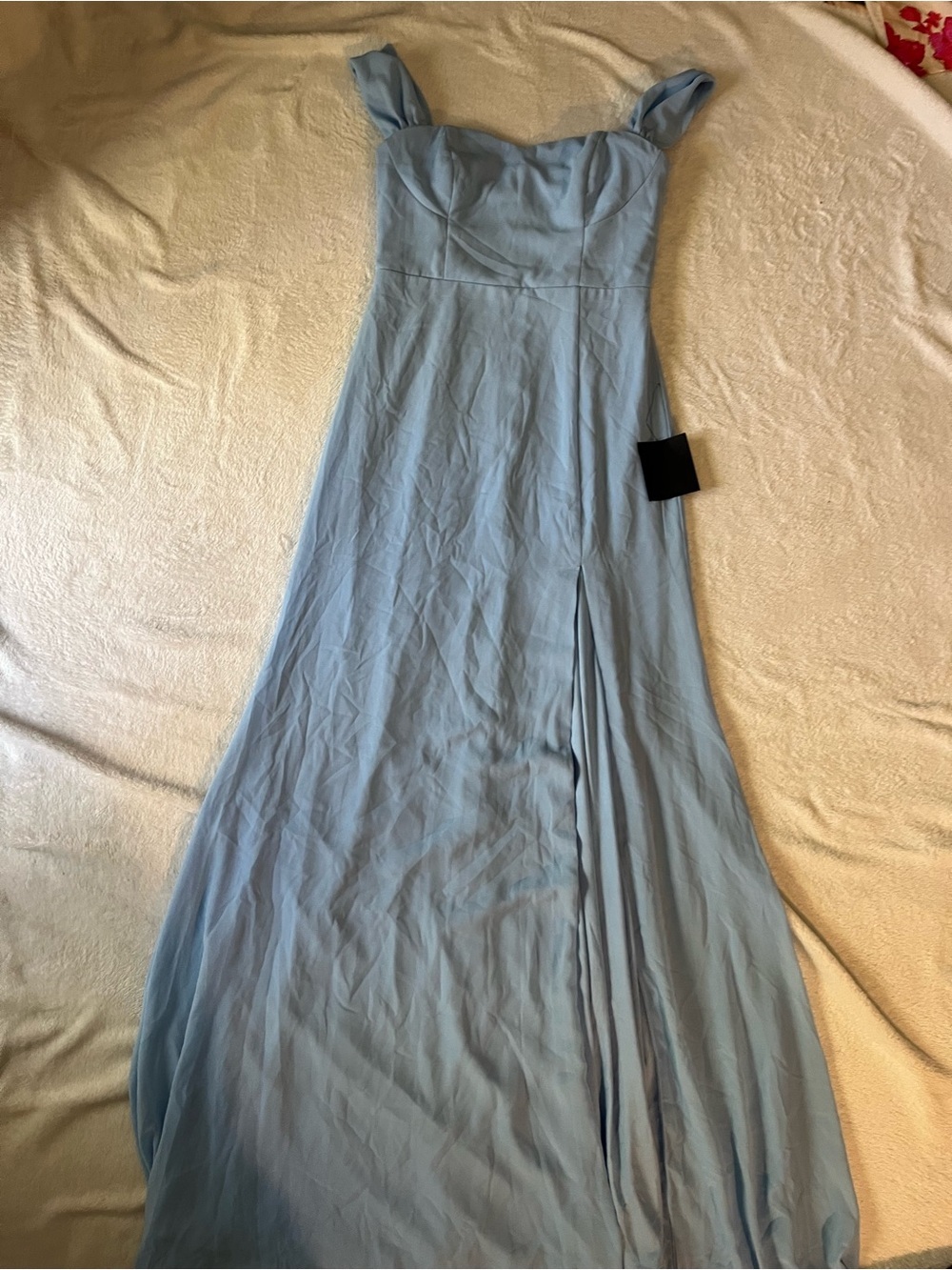 Lulus Magical Magnetism Light Blue Off-the-Shoulder
Maxi Dress - Picture 9 of 12